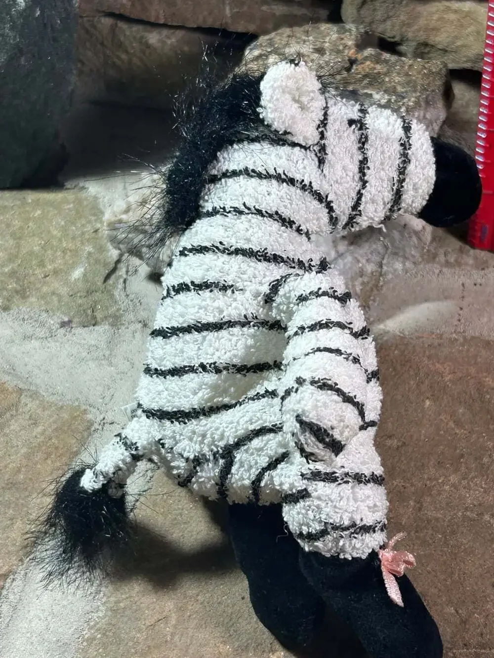 Zenia Zebra Terrycloth w/ Pink Bows RARE VTG Manhattan Toy Company 1998 READ